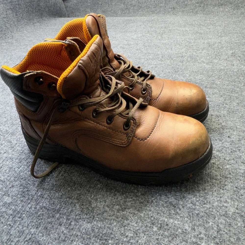 Timberland PRO Titan Mens 12W Brown Leather Safety Toe Work Boots Gorpcore Work